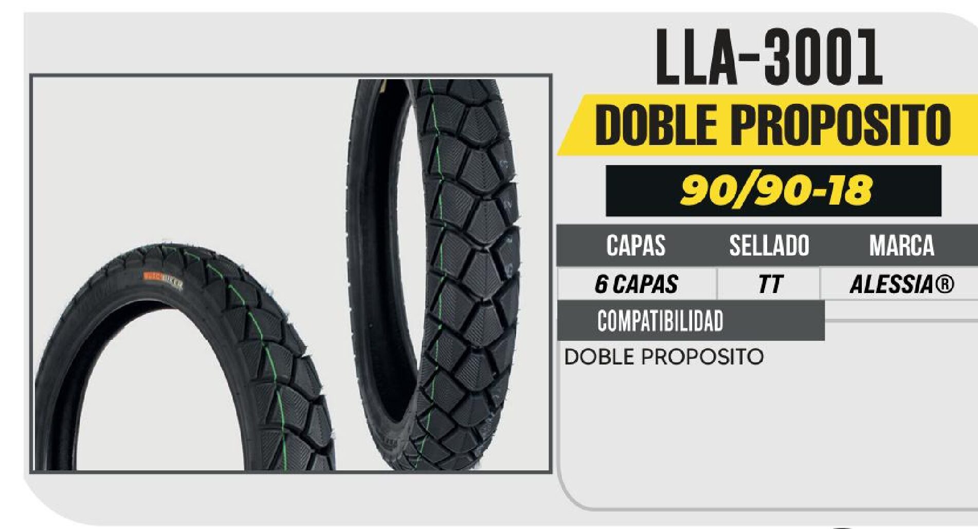 LLANTA 90/90-18 6 CAPAS P272A DOBLE PROPOSITO USA CAMARA (TT) / LLA-3001