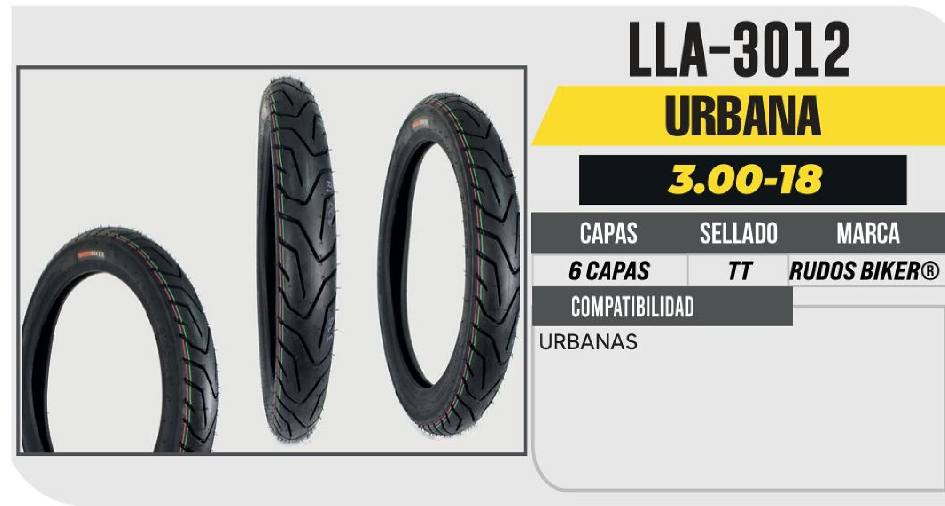 LLANTA 300-18 6 CAPAS CY296 URBANA USA CAMARA (TT) / LLA-3012