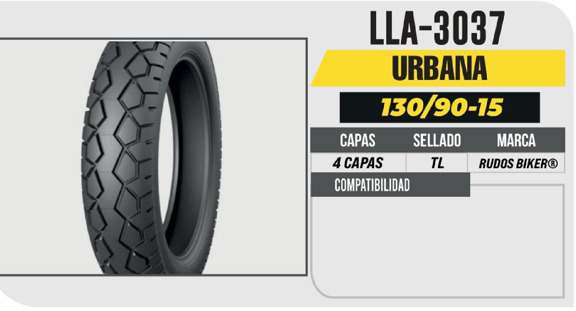 LLANTA 130/90-15 4 CAPAS P30 NO USA CAMARA (TL) TRASERA / LLA-3037