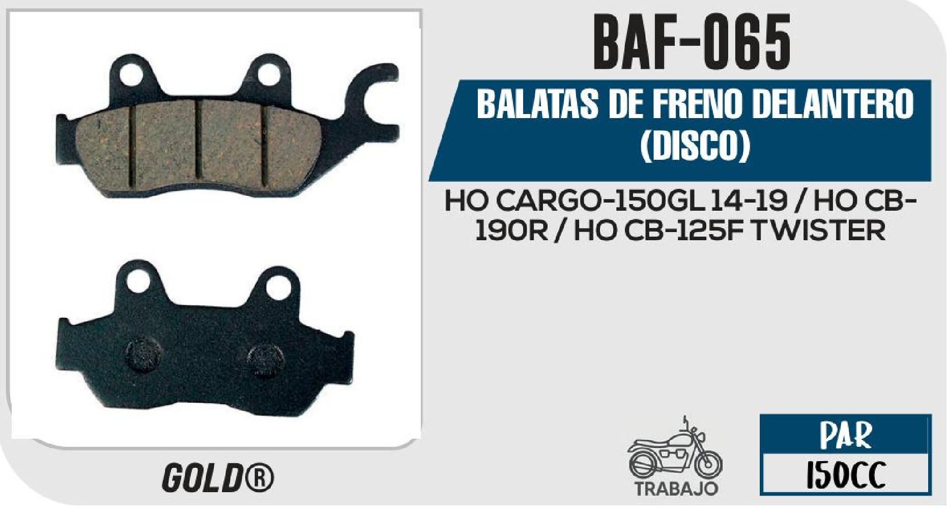 BALATAS DE FRENO DELANTERO (DISCO) / BAF-065