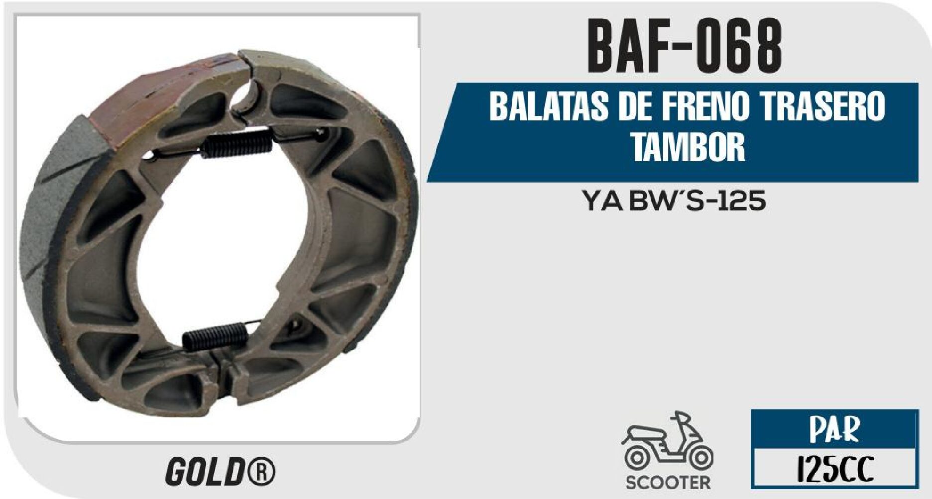 VIVATUMOTO - BALATAS DE FRENO TRASERO TAMBOR / BAF-068