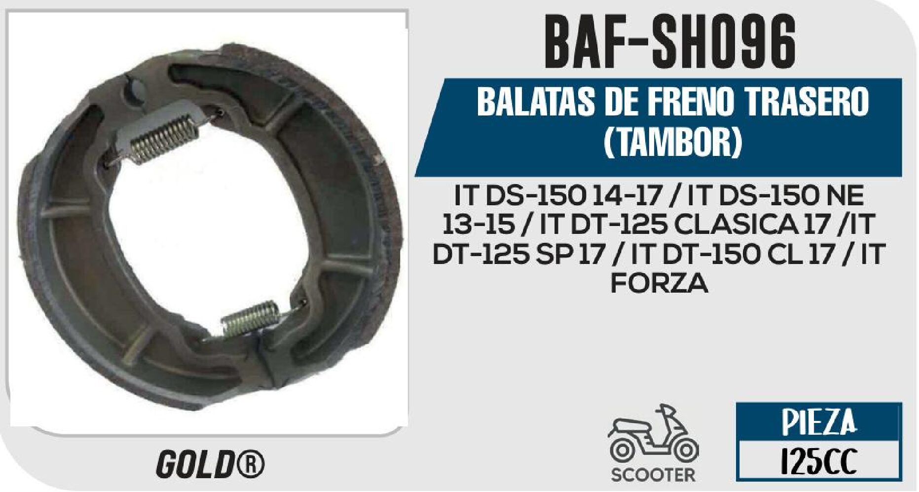 BALATAS DE FRENO TRASERO (TAMBOR) / BAF-SH096