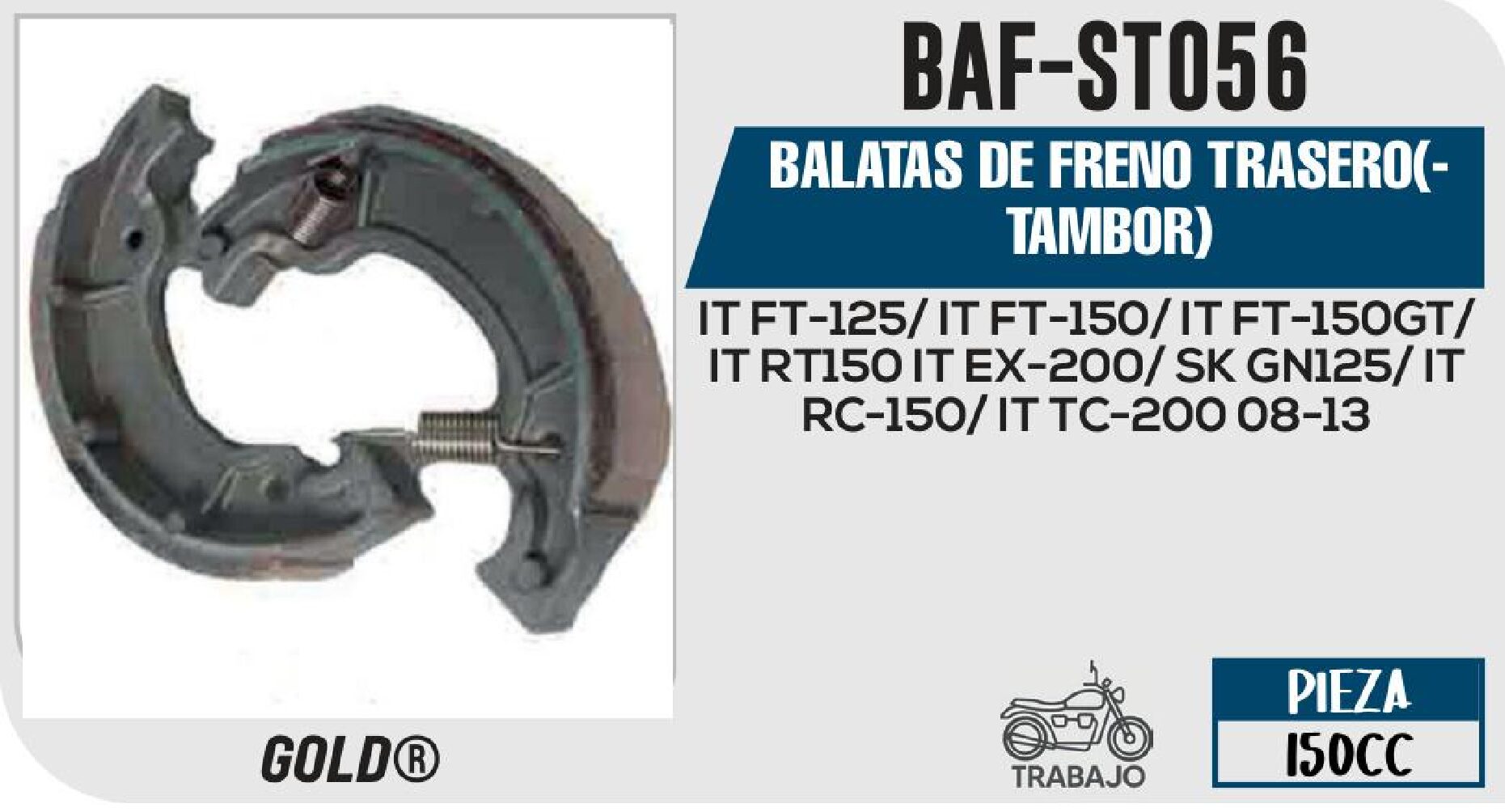 BALATAS DE FRENO TRASERO(TAMBOR) / BAF-ST056