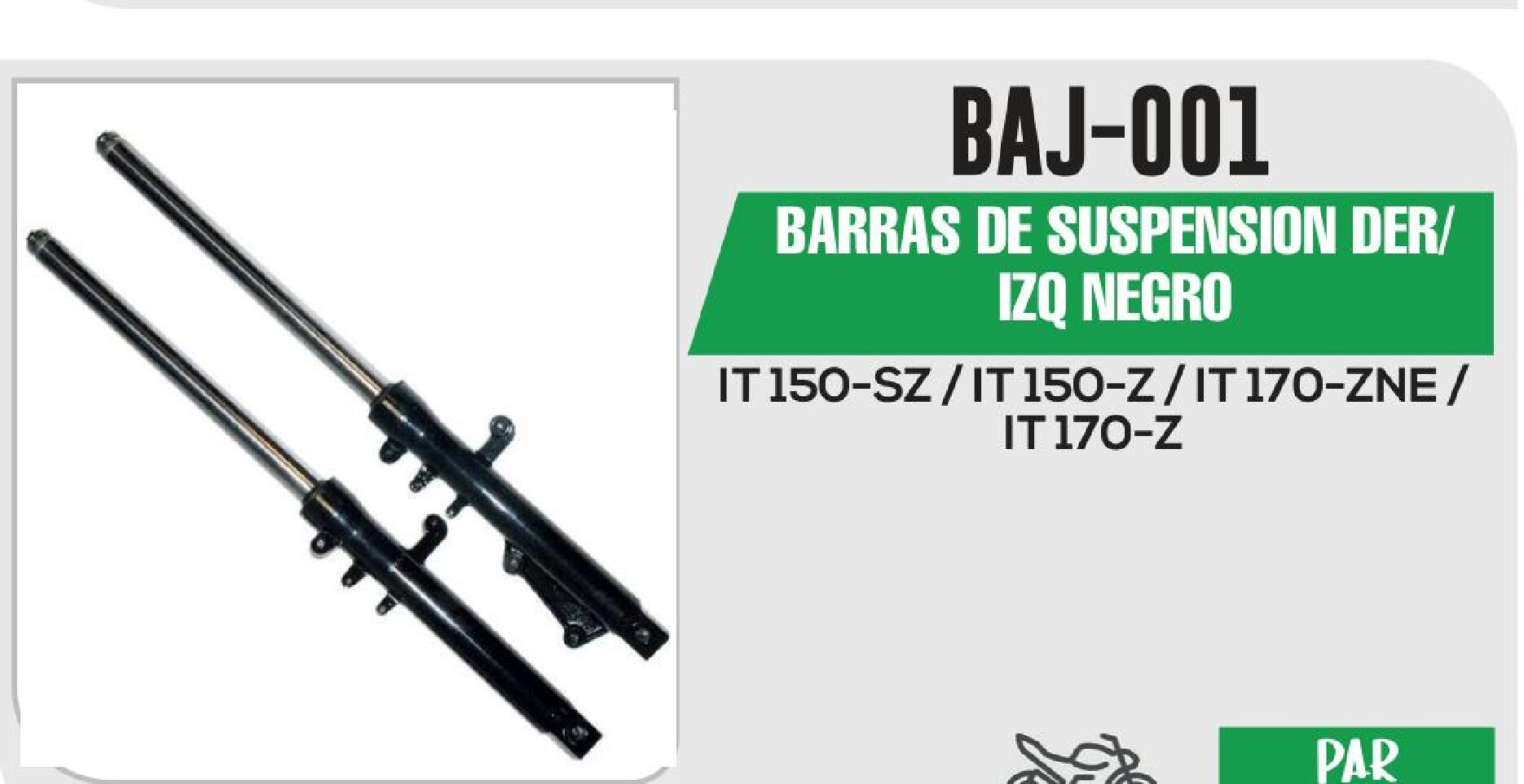 BARRAS DE SUSPENSION DER/IZQ NEGRO / BAJ-001