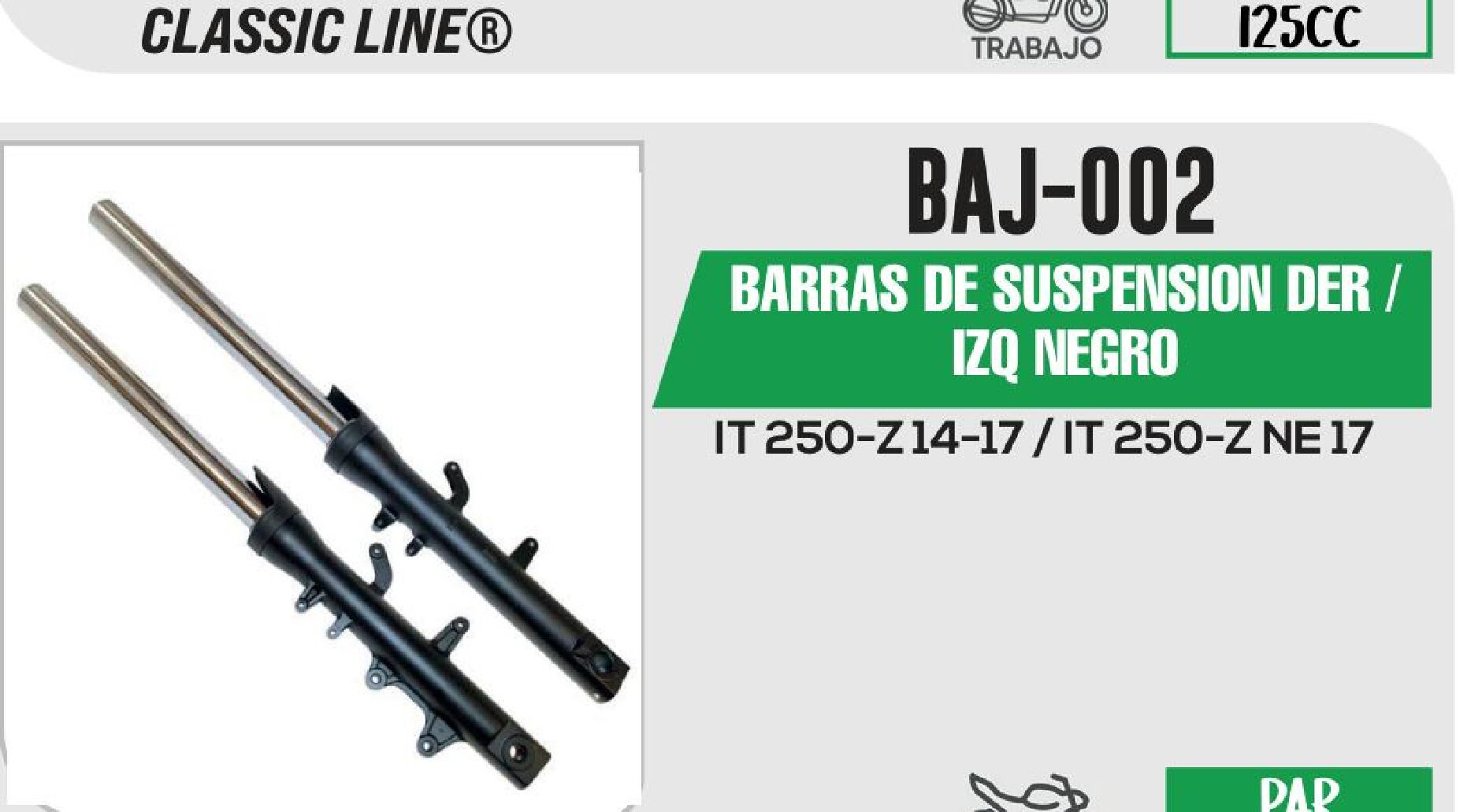 BARRAS DE SUSPENSION DER / IZQ NEGRO / BAJ-002