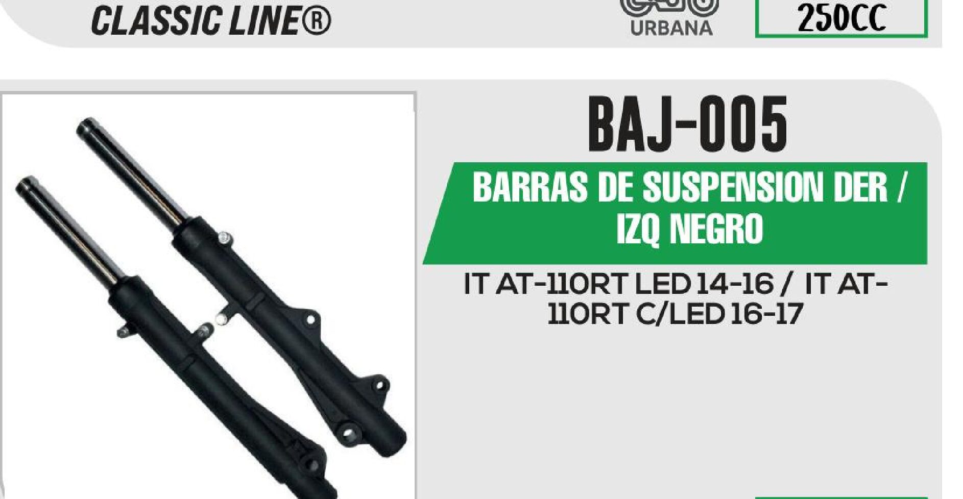 BARRAS DE SUSPENSION DER / IZQ NEGRO / BAJ-005