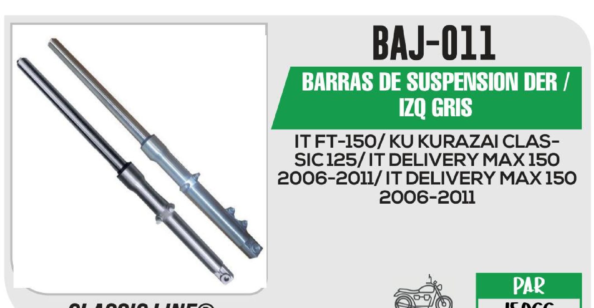BARRAS DE SUSPENSION DER / IZQ GRIS / BAJ-011