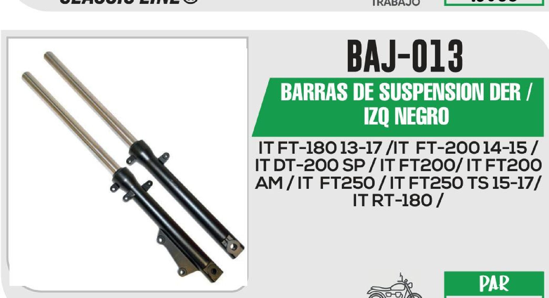 POWER - BARRAS DE SUSPENSION DER / IZQ NEGRO / BAJ-013