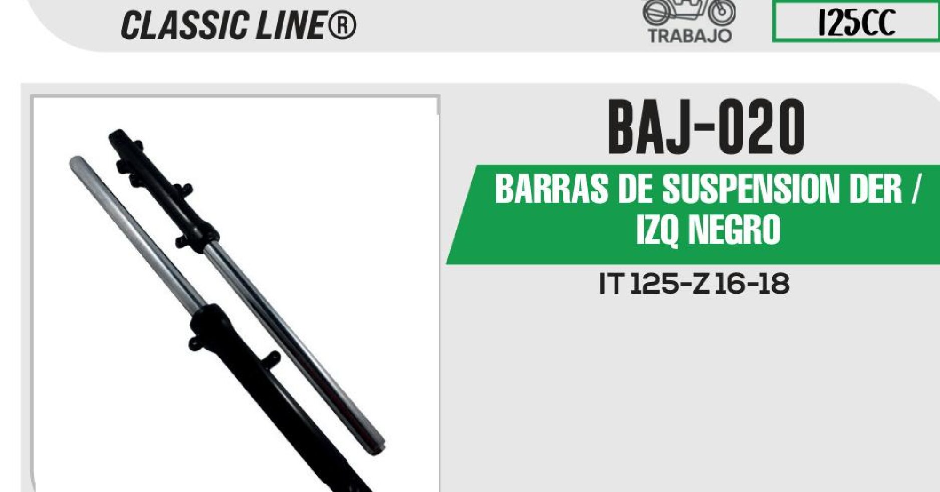 POWER - BARRAS DE SUSPENSION DER / IZQ NEGRO / BAJ-020
