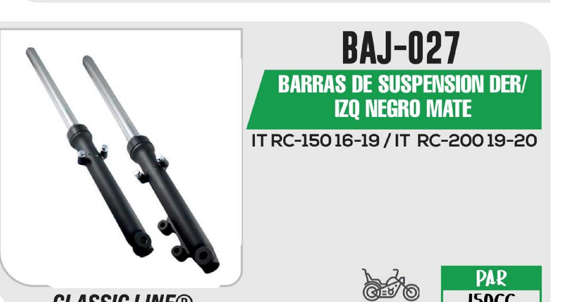 POWER - BARRAS DE SUSPENSION DER/IZQ NEGRO MATE / BAJ-027