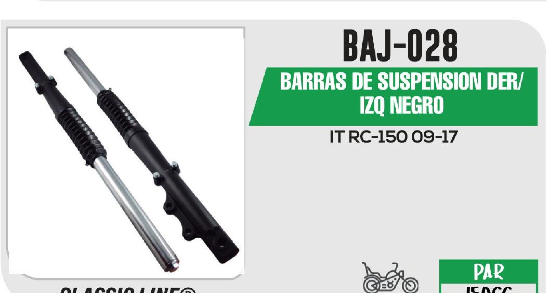 BARRAS DE SUSPENSIÓN DER / IZQ NEGRO / BAJ-028