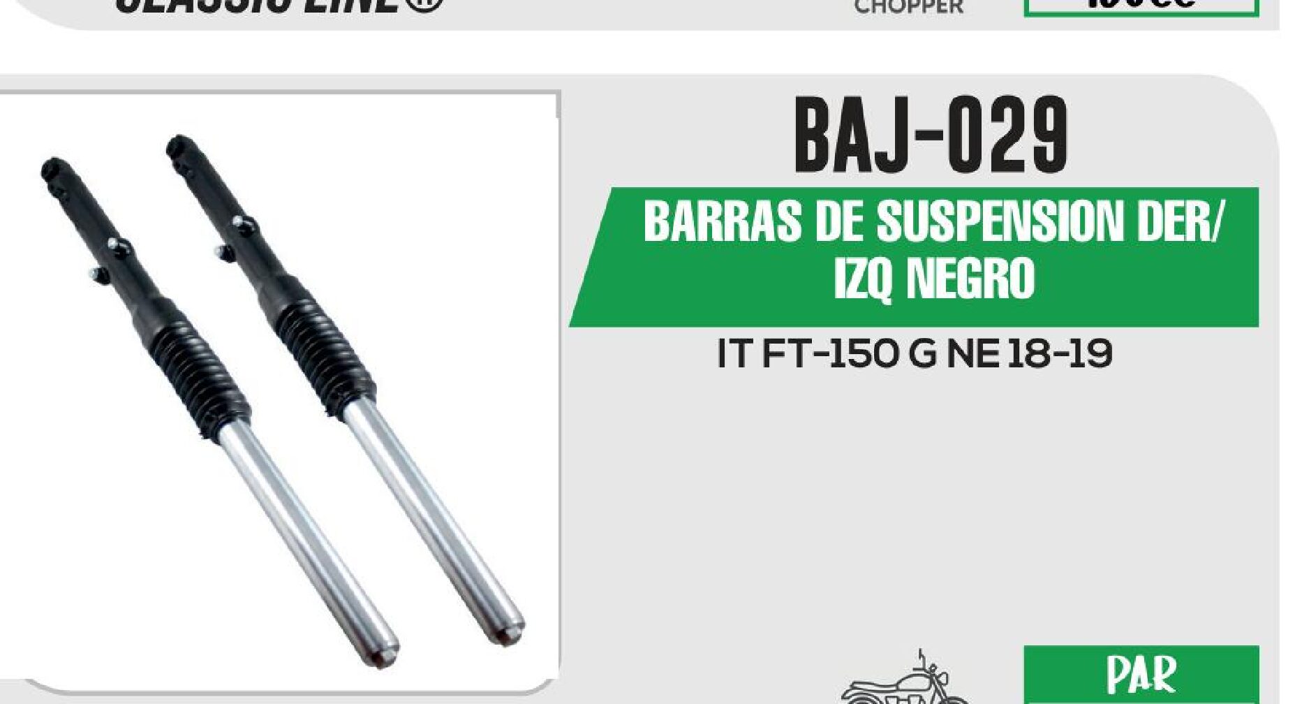 POWER - BARRAS DE SUSPENSION DER/IZQ NEGRO / BAJ-029 Unidad: PAR