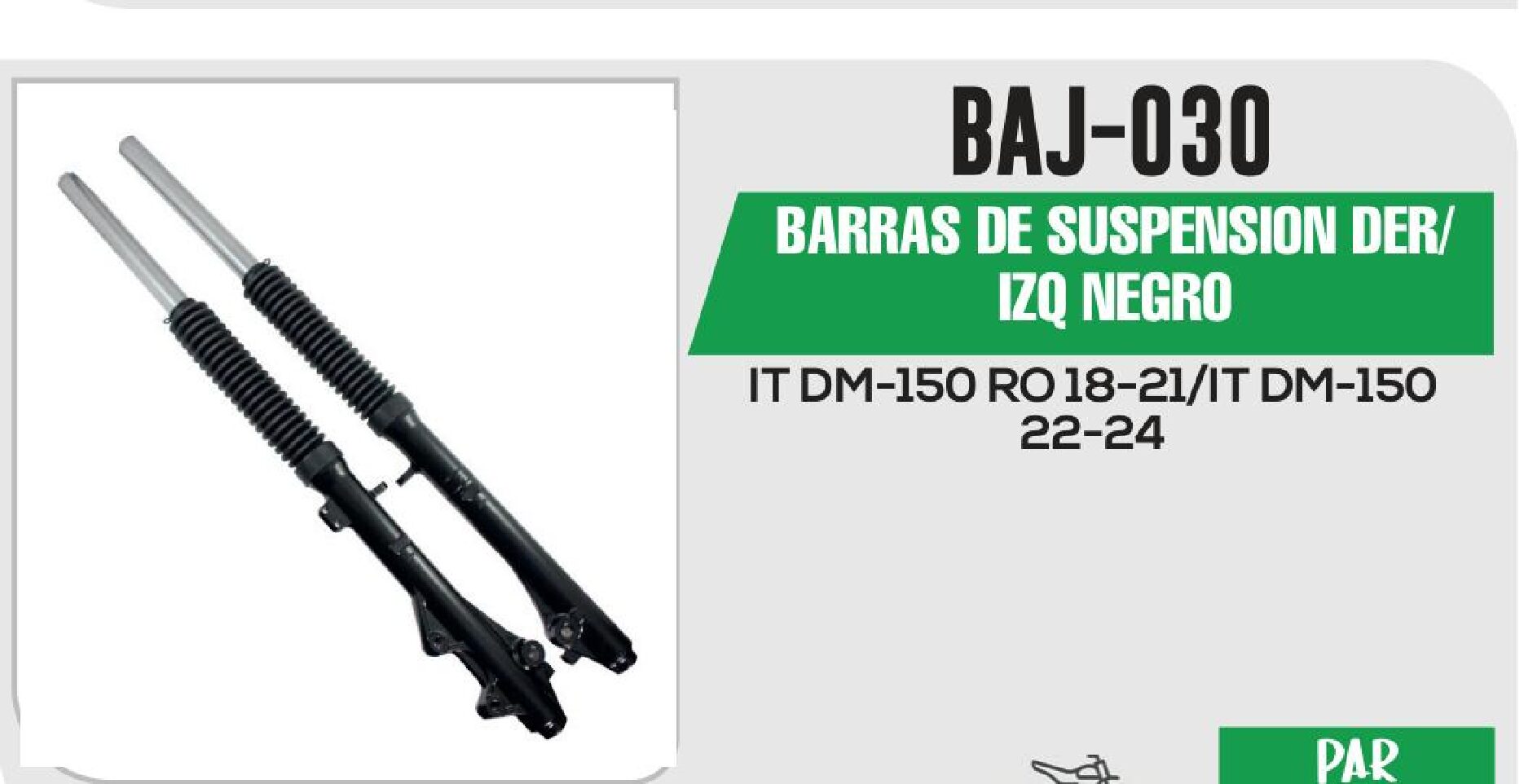 BARRAS DE SUSPENSION DER/IZQ NEGRO / BAJ-030