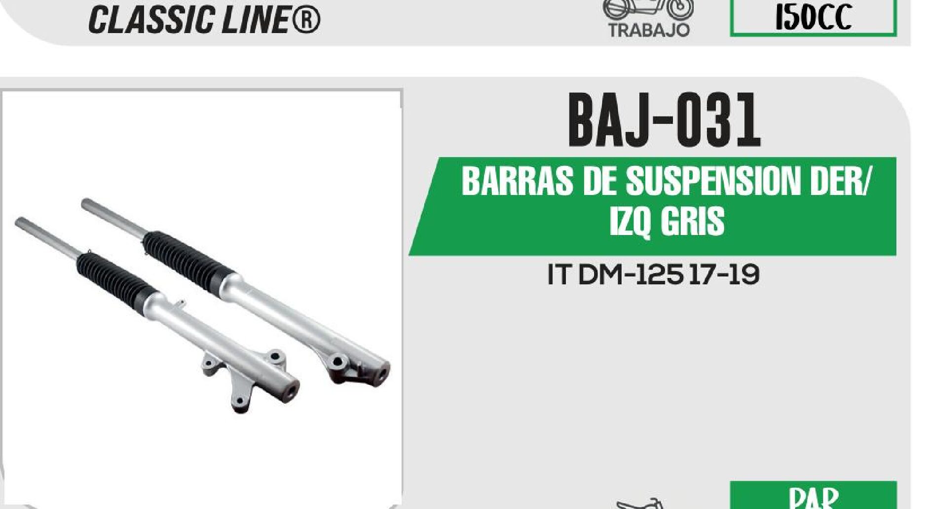 BARRAS DE SUSPENSION DER / IZQ GRIS / BAJ-031