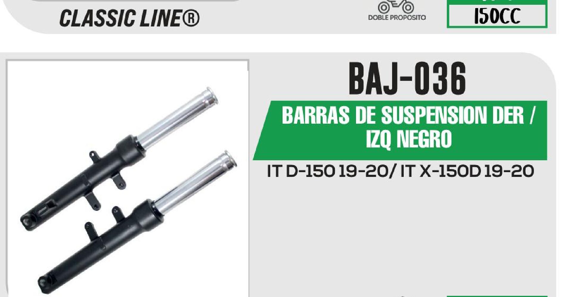 BARRAS DE SUSPENSIÓN DER / IZQ NEGRO / BAJ-036