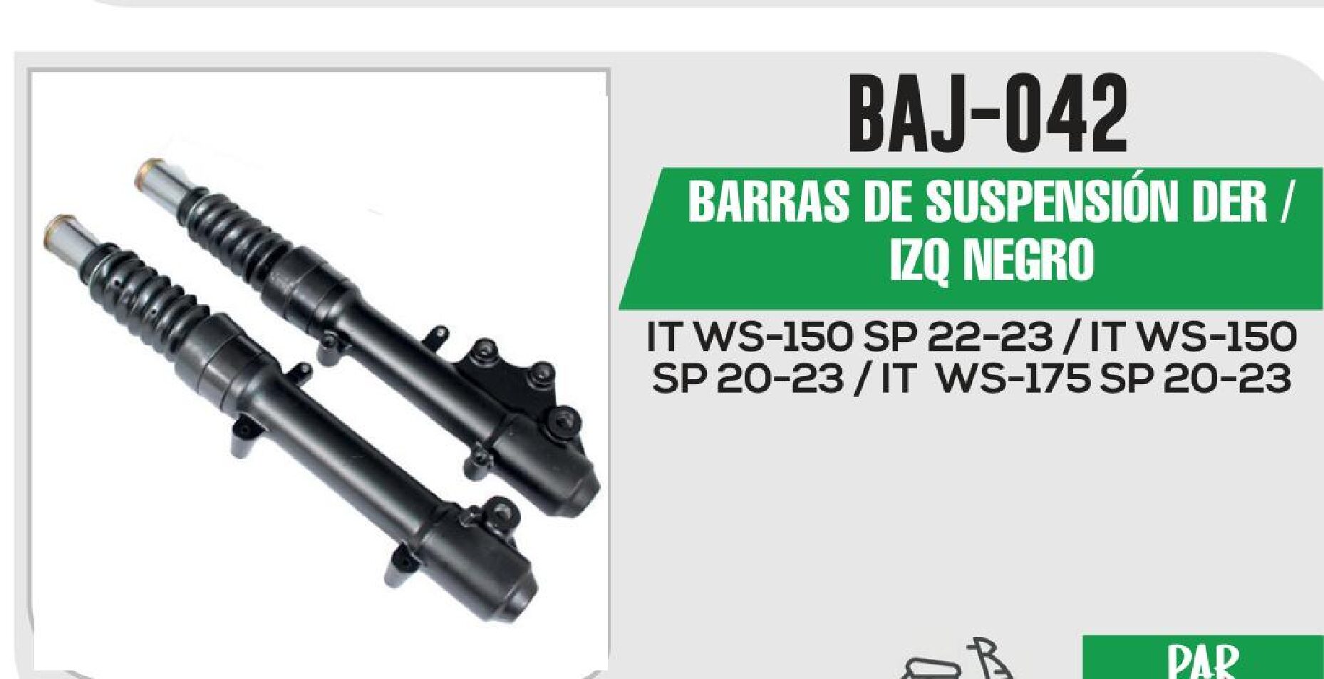 BARRAS DE SUSPENSION DER / IZQ NEGRO / BAJ-042