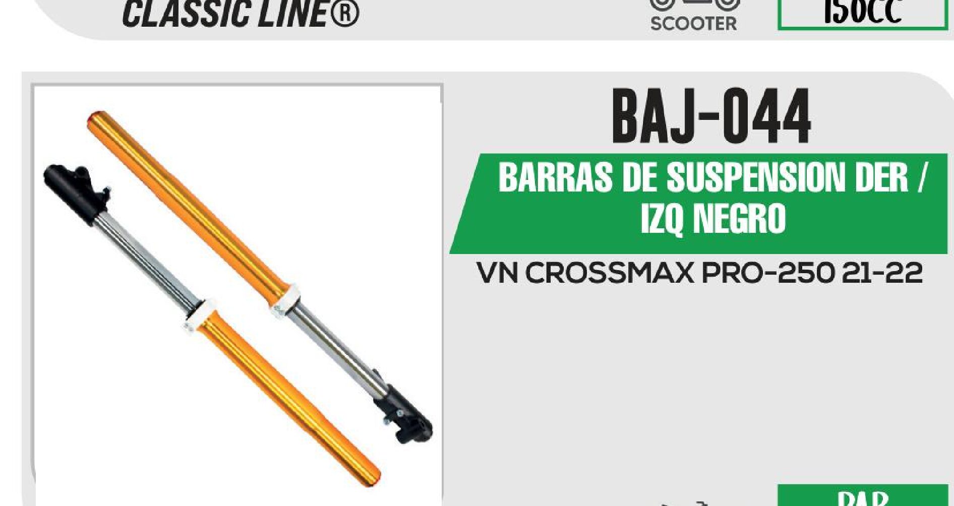 BARRAS DE SUSPENSION DER / IZQ NEGRO / BAJ-044