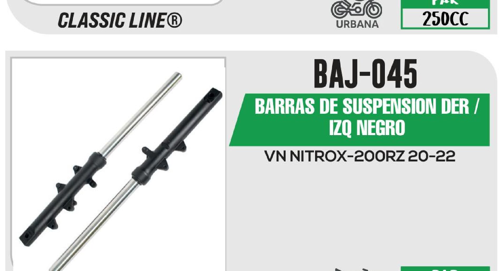 BARRAS DE SUSPENSION DER / IZQ NEGRO / BAJ-045