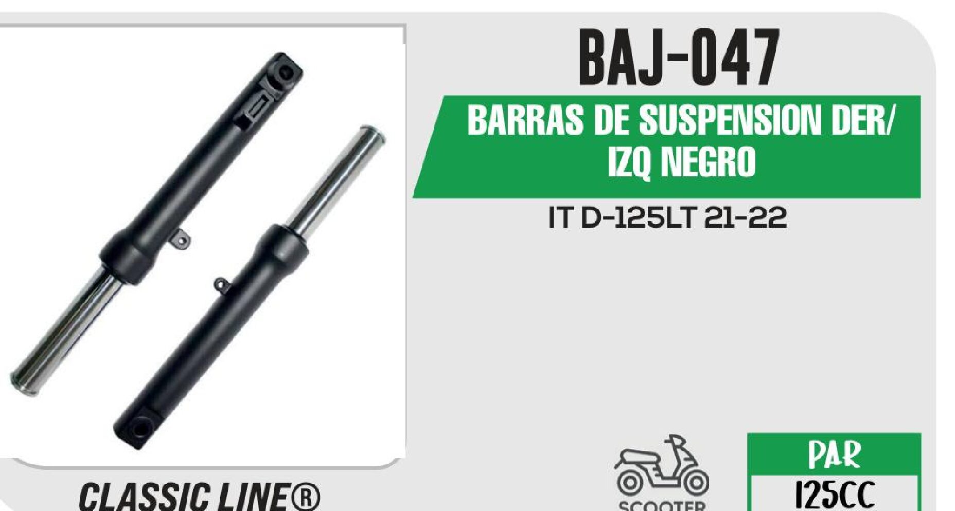 BARRAS DE SUSPENSION DER/IZQ NEGRO / BAJ-047