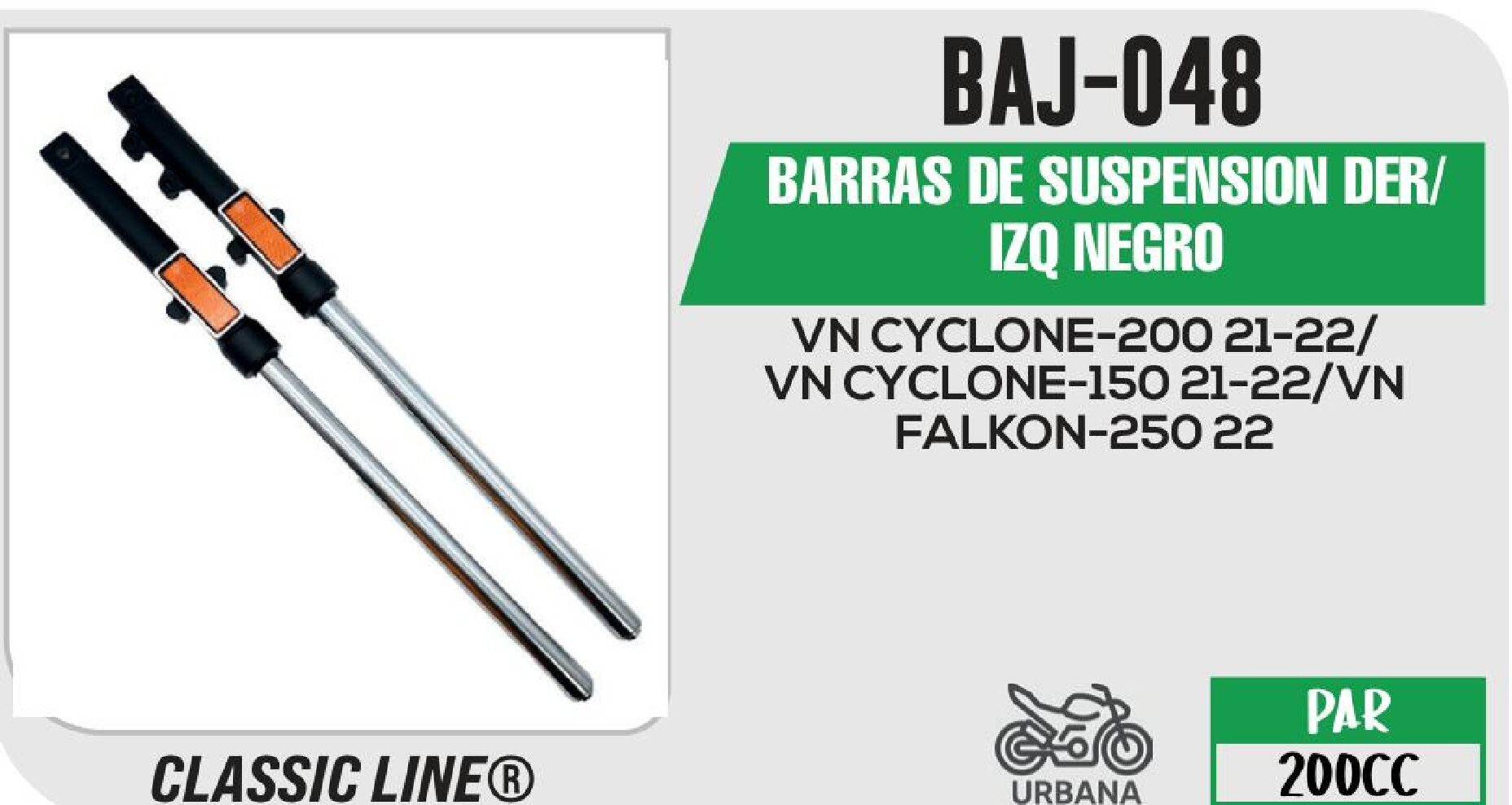 BARRAS DE SUSPENSION DER/IZQ NEGRO / BAJ-048