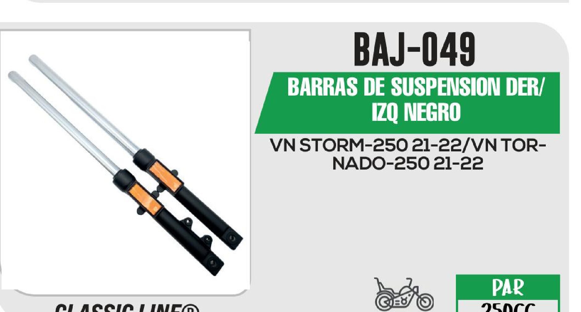 POWER - BARRAS DE SUSPENSION DER/IZQ NEGRO / BAJ-049