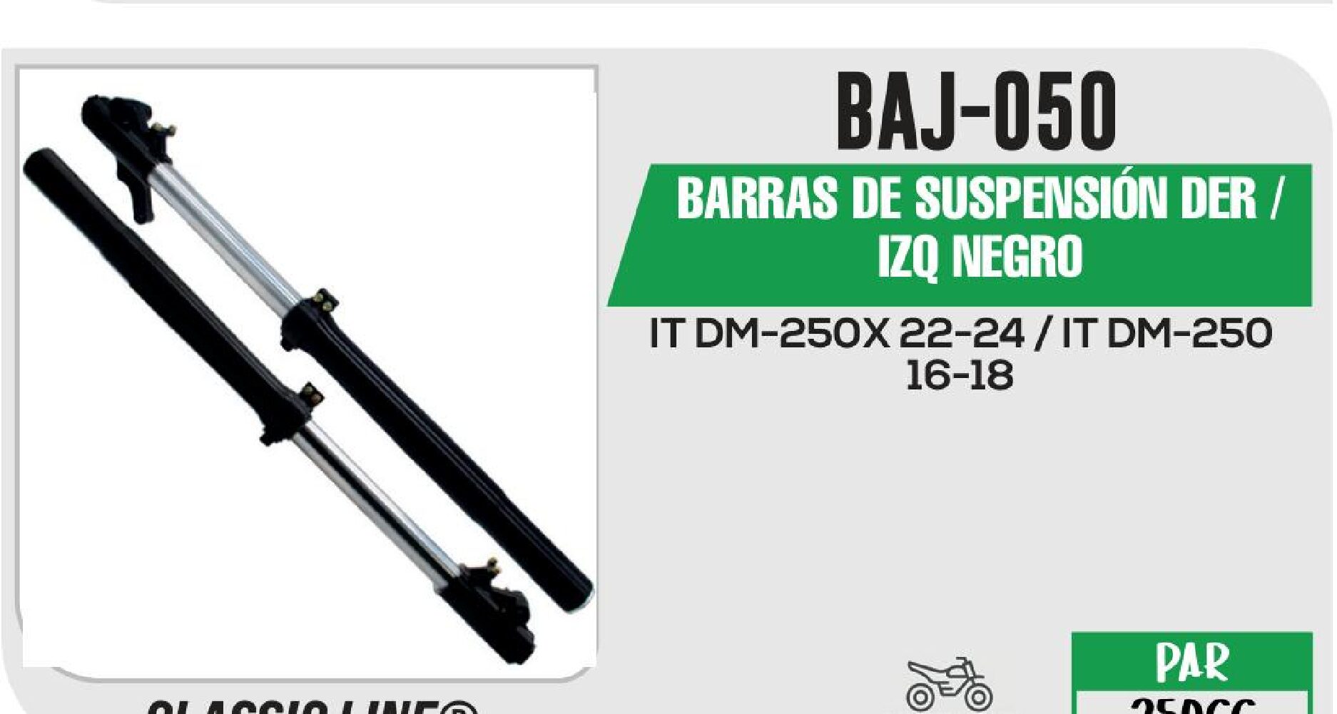 BARRAS DE SUSPENSIÓN DER / IZQ NEGRO / BAJ-050