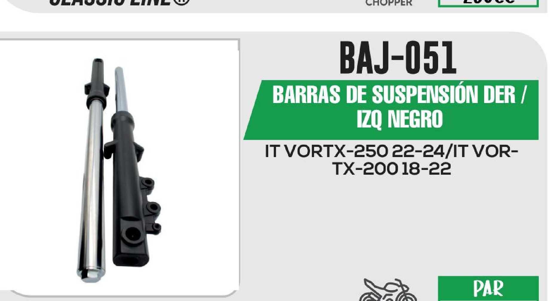 BARRAS DE SUSPENSIÓN DER / IZQ NEGRO / BAJ-051