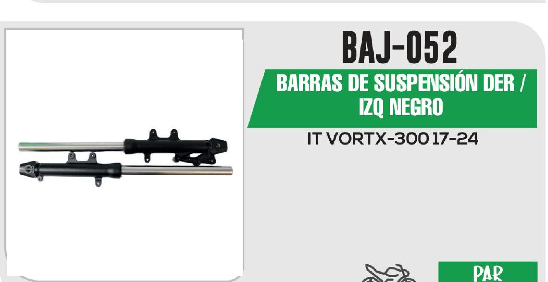 BARRAS DE SUSPENSIÓN DER / IZQ NEGRO / BAJ-052