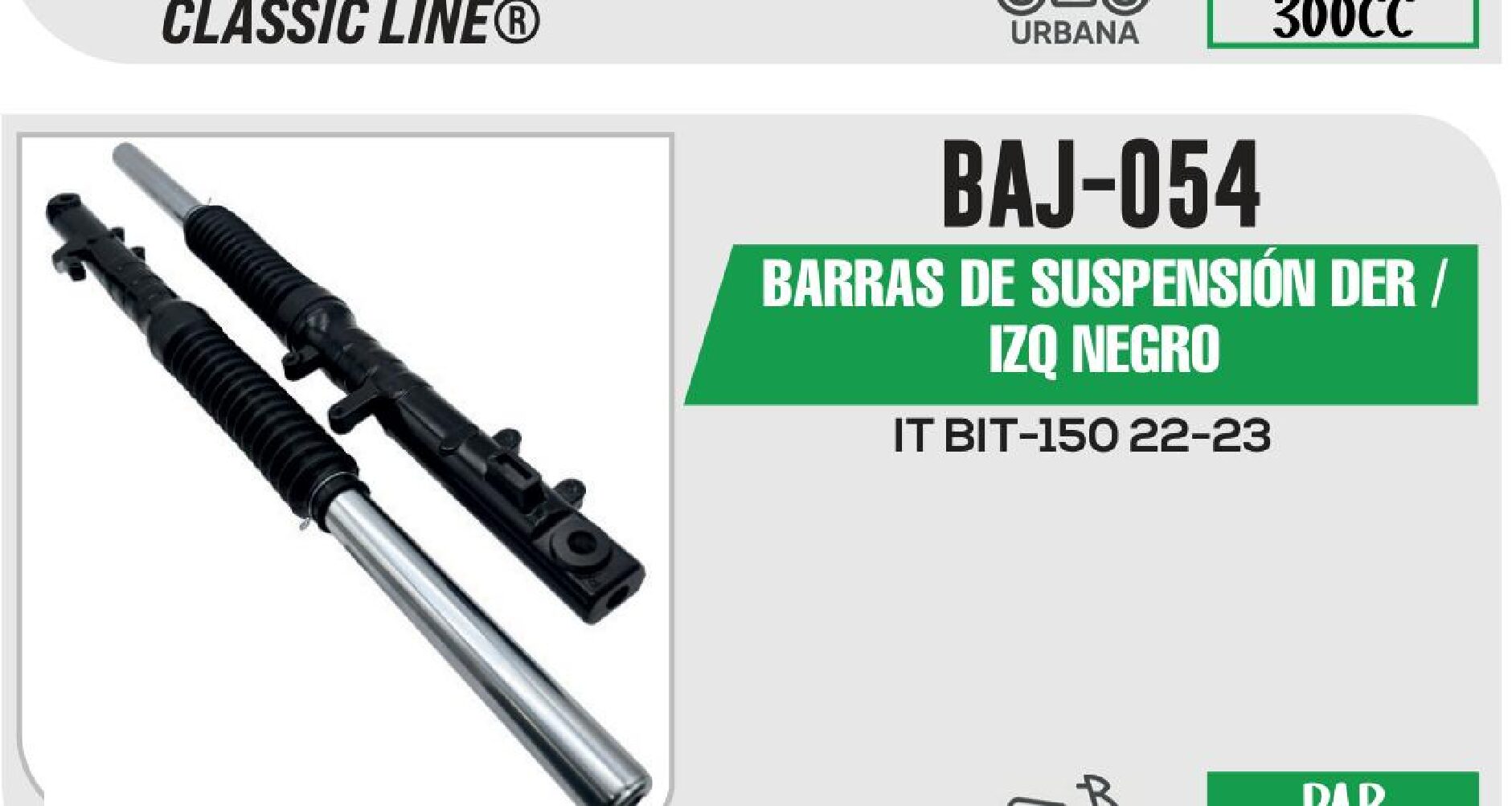 BARRAS DE SUSPENSION DER / IZQ NEGRO / BAJ-054