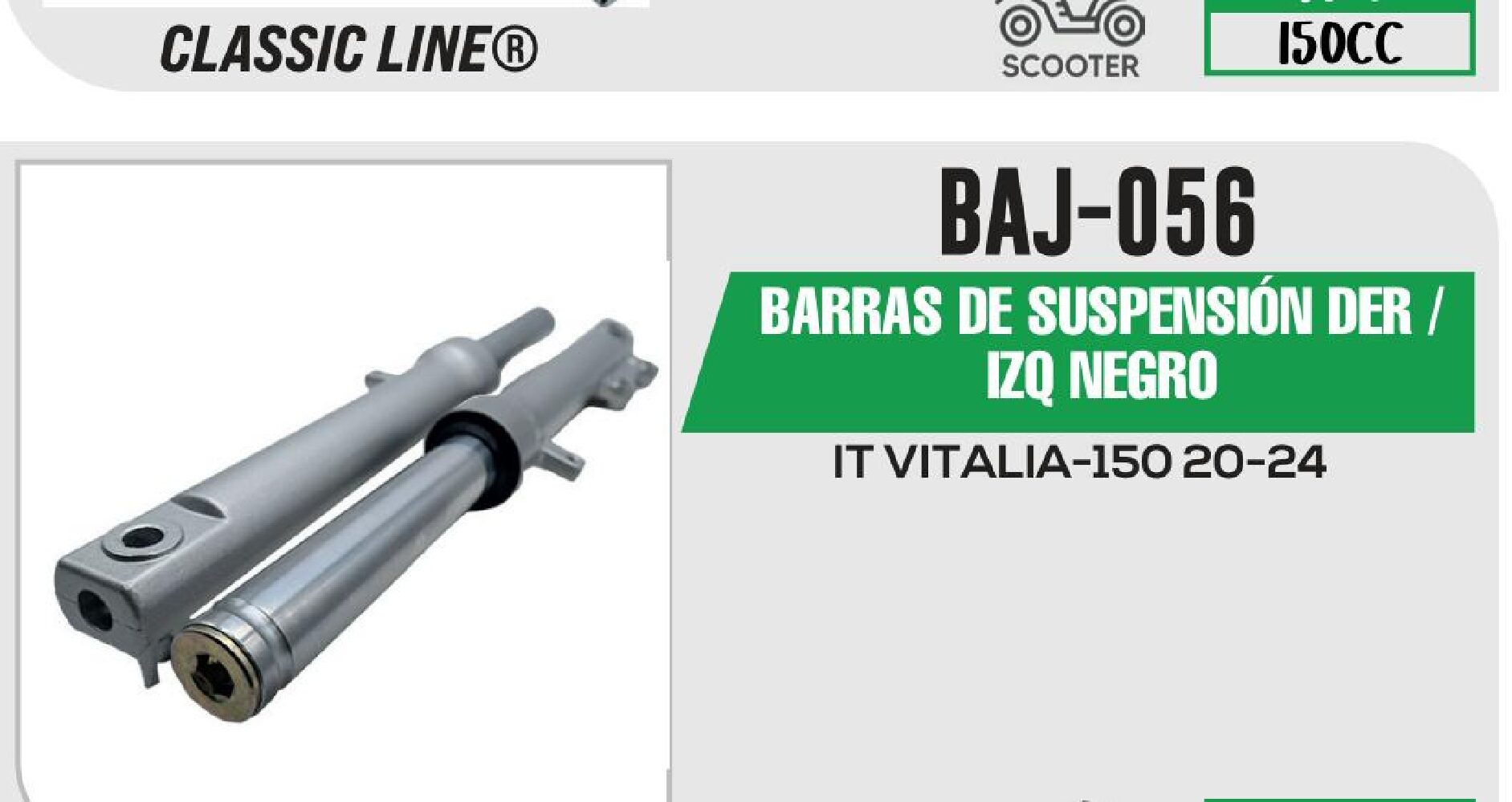 BARRAS DE SUSPENSIÓN DER / IZQ NEGRO / BAJ-056
