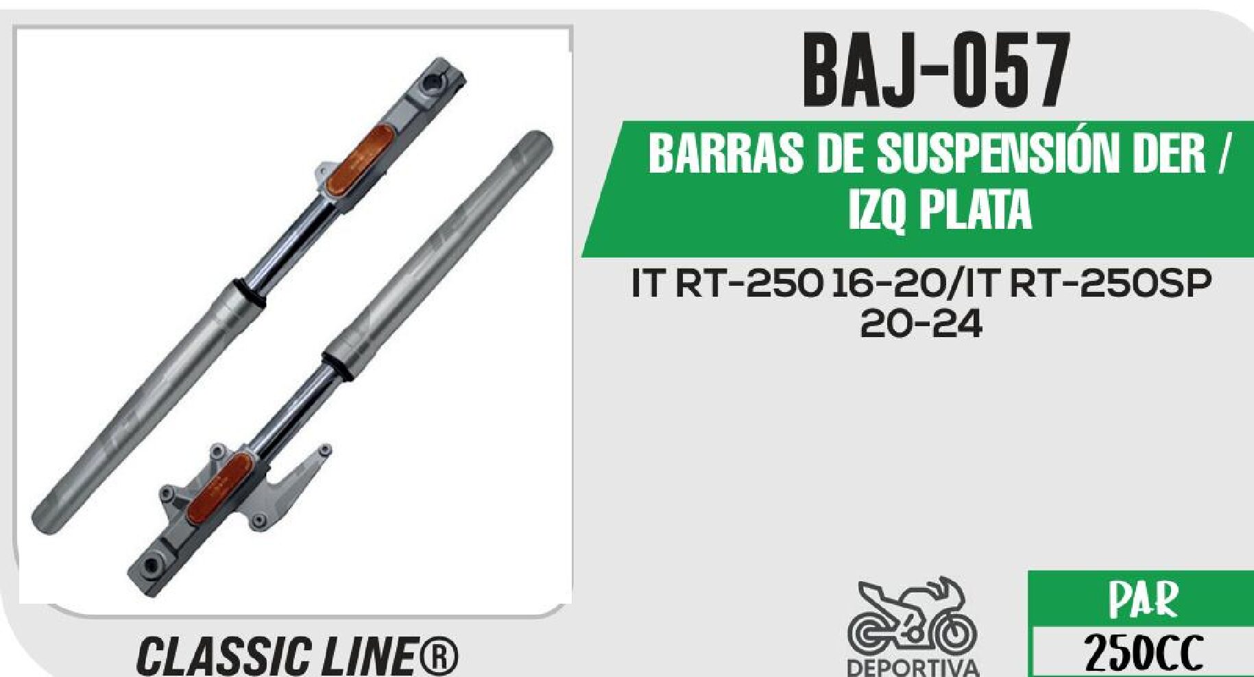 BARRAS DE SUSPENSION DER / IZQ PLATA / BAJ-057