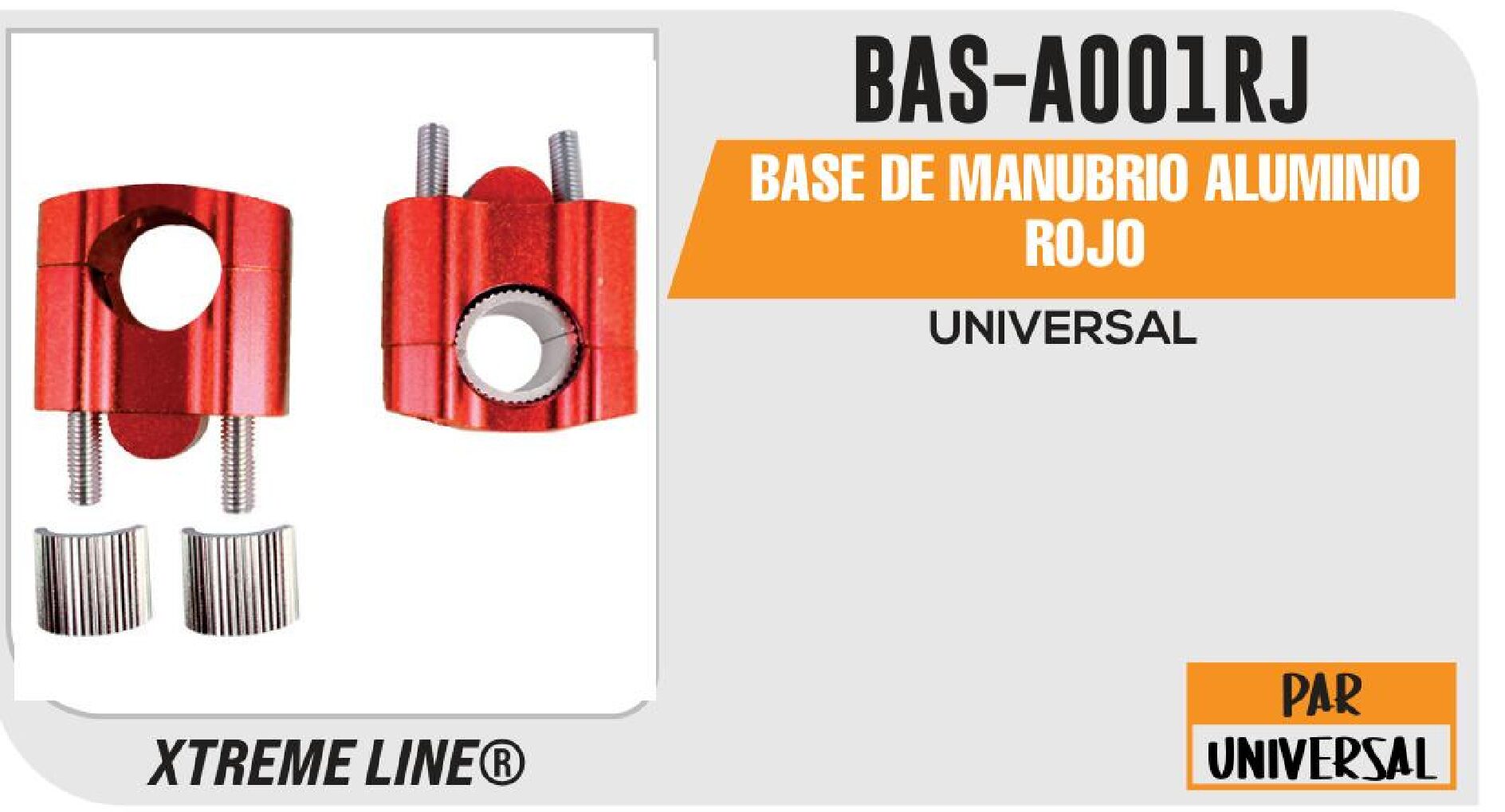 BASE DE MANUBRIO ALUMINIO ROJO / BAS-A001RJ