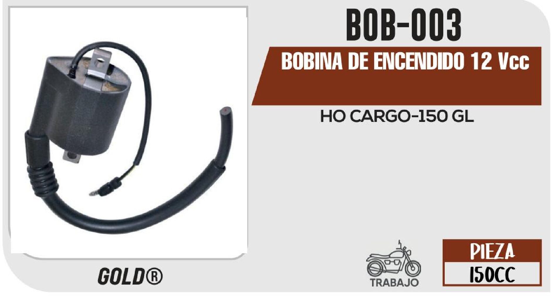 BOBINA DE ENCENDIDO 12 Vcc / BOB-003