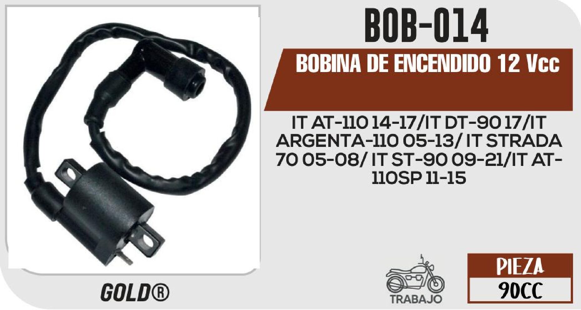 BOBINA DE ENCENDIDO 12 Vcc / BOB-014