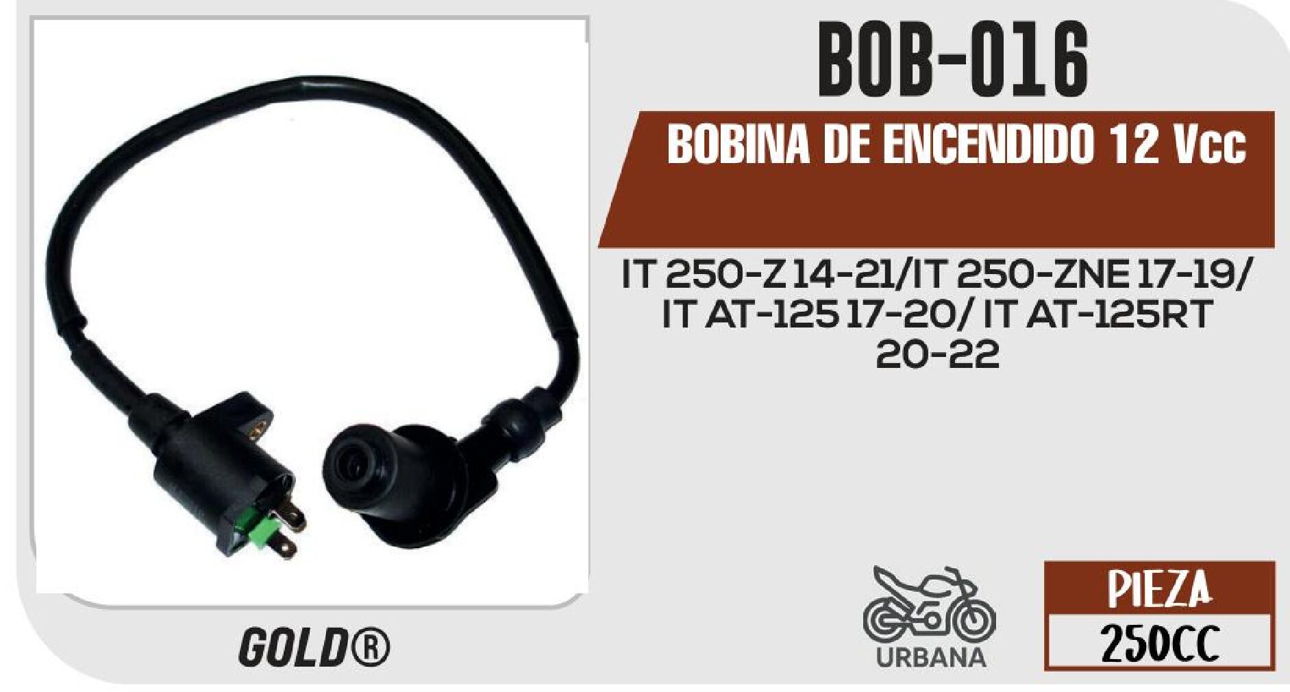 BOBINA DE ENCENDIDO 12 Vcc / BOB-016