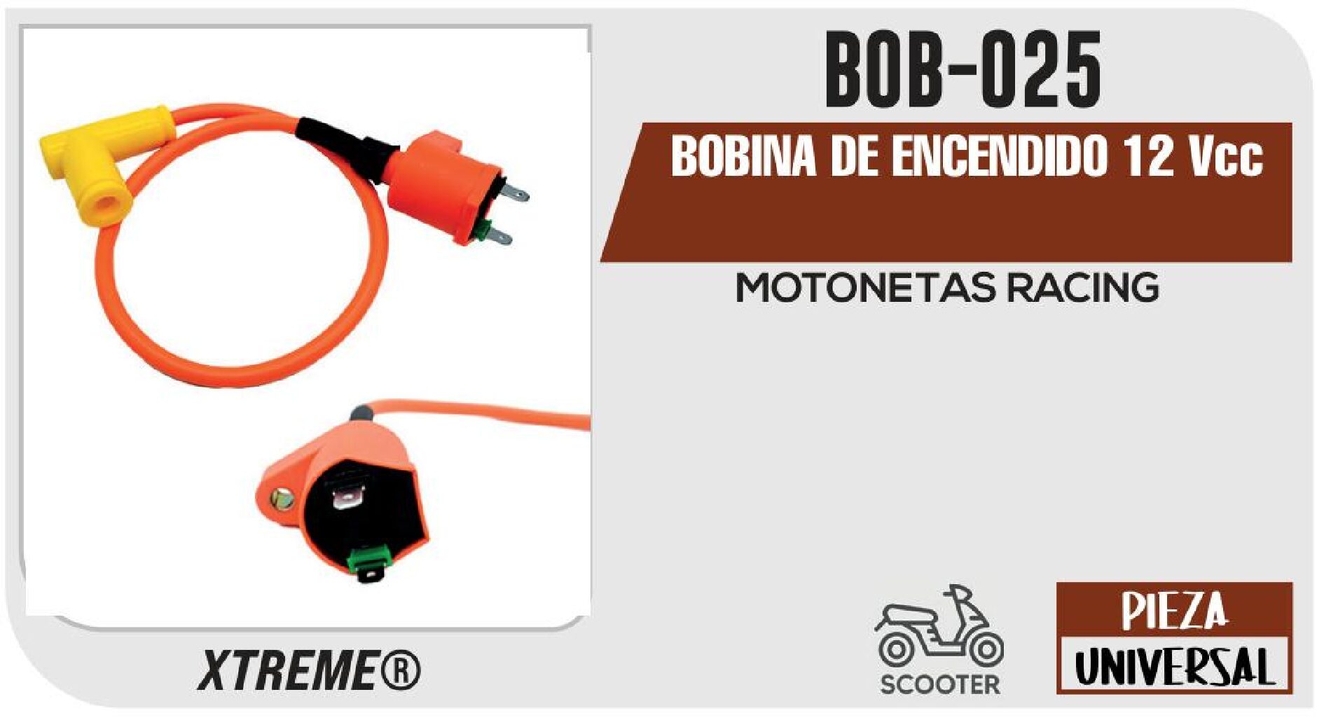 VIVATUMOTO - BOBINA DE ENCENDIDO 12 Vcc / BOB-025