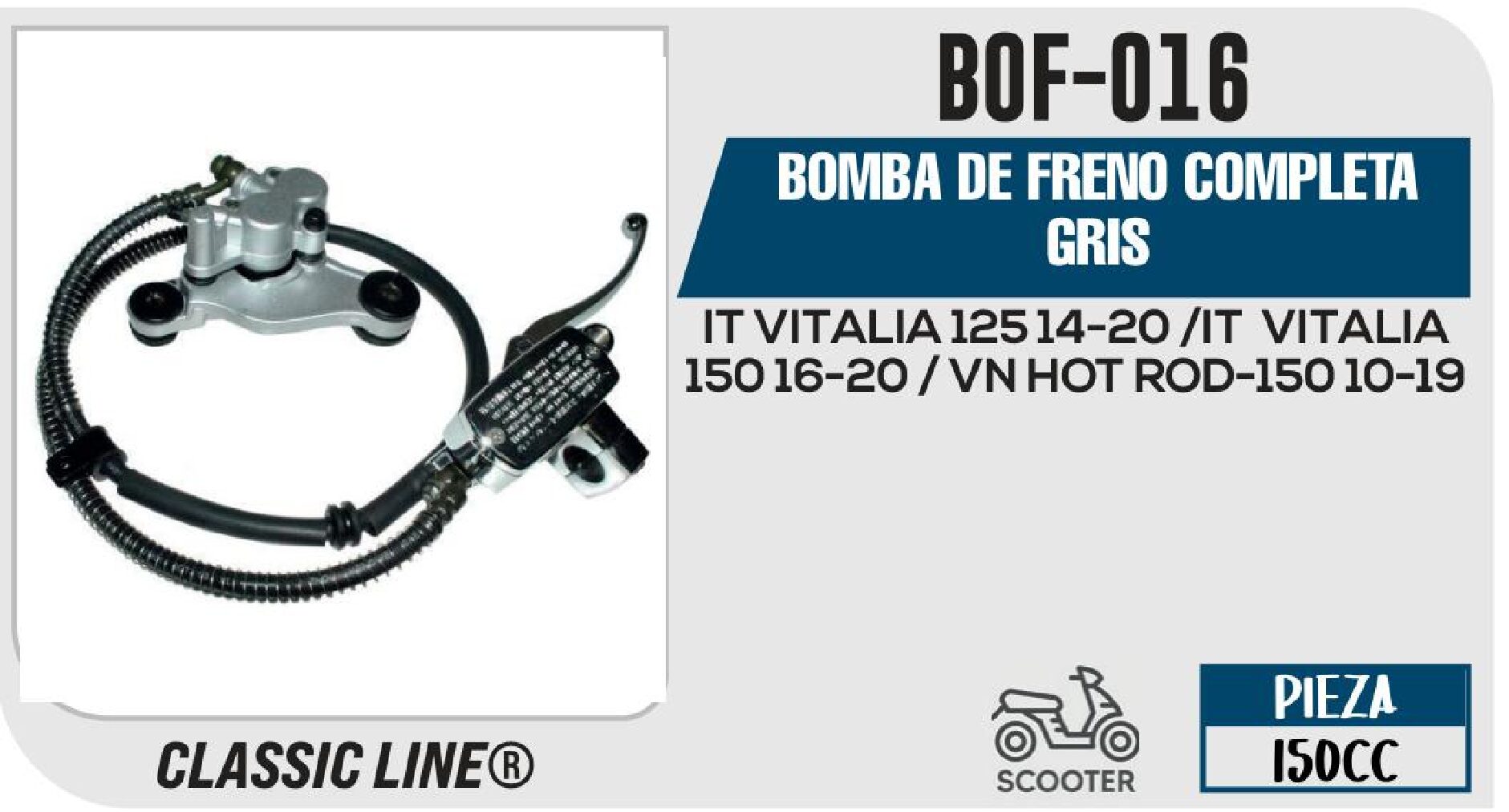BOMBA DE FRENO COMPLETA GRIS / BOF-016