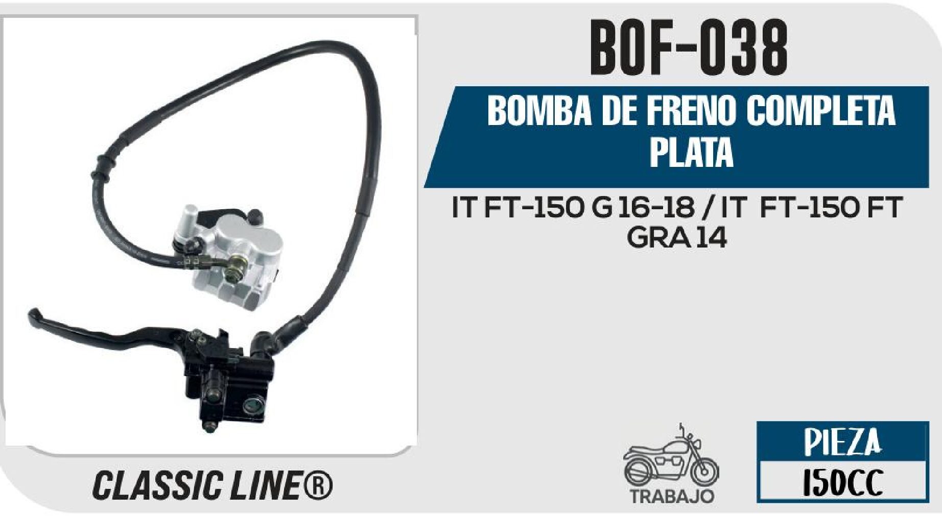 BIKERS - BOMBA DE FRENO COMPLETA PLATA / BOF-038