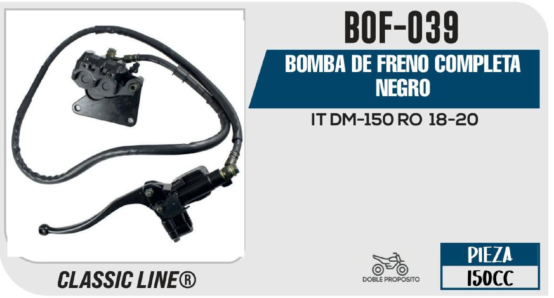BIKERS - BOMBA DE FRENO COMPLETA NEGRO / BOF-039