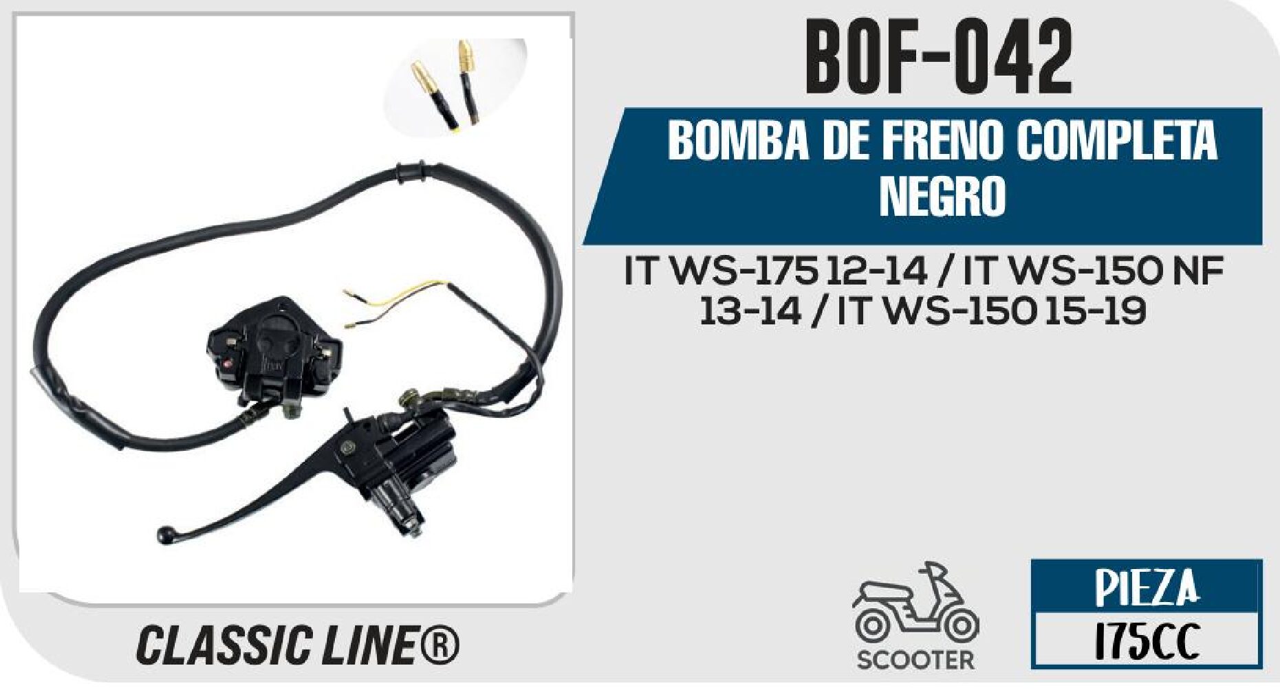 BIKERS - BOMBA DE FRENO COMPLETA NEGRO / BOF-042