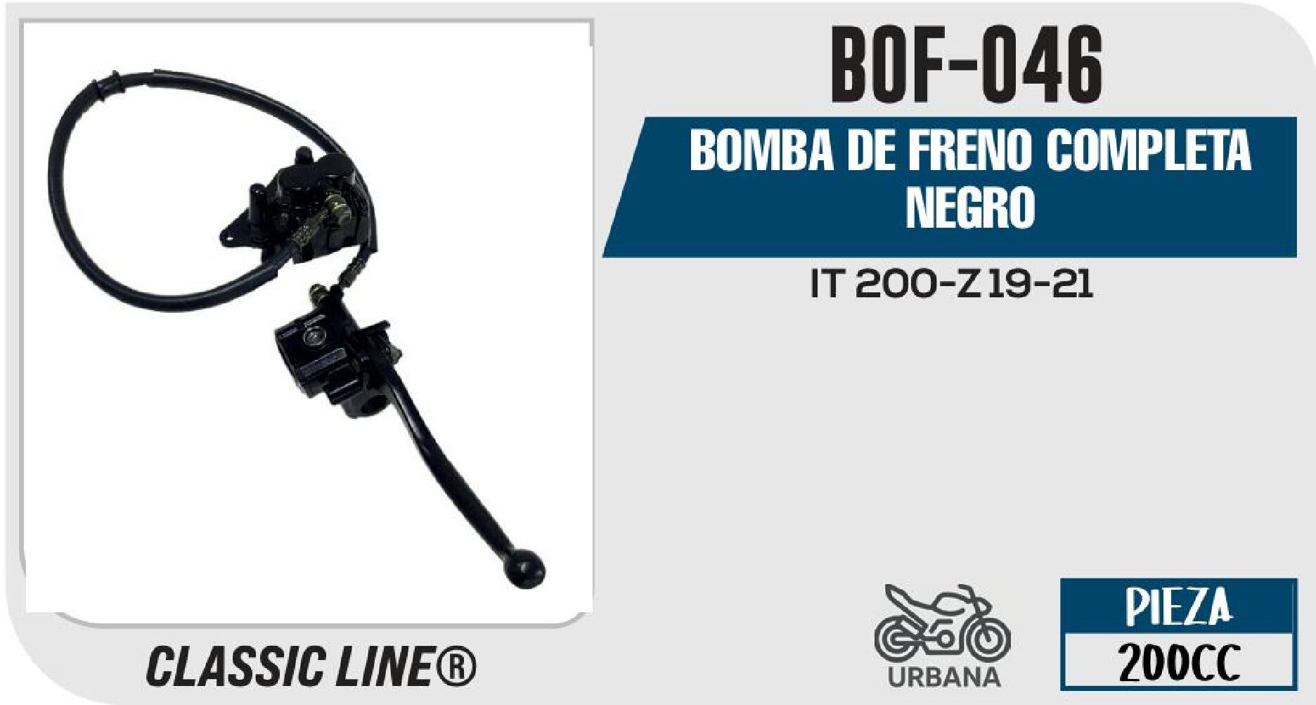 BIKERS - BOMBA DE FRENO COMPLETA NEGRO / BOF-046