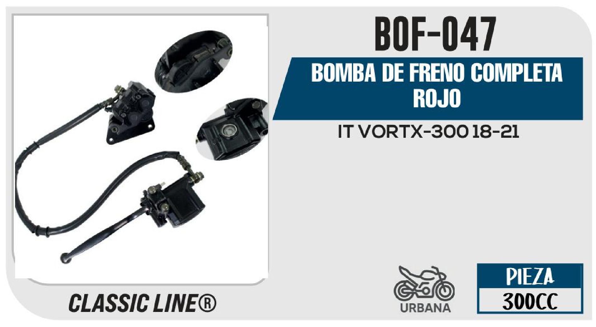 BIKERS - BOMBA DE FRENO COMPLETA ROJO / BOF-047
