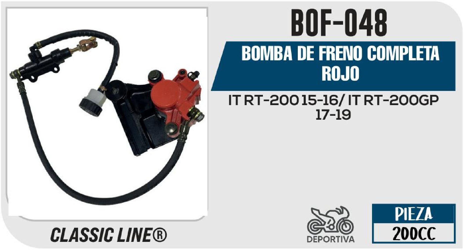 BIKERS - BOMBA DE FRENO COMPLETA ROJO / BOF-048