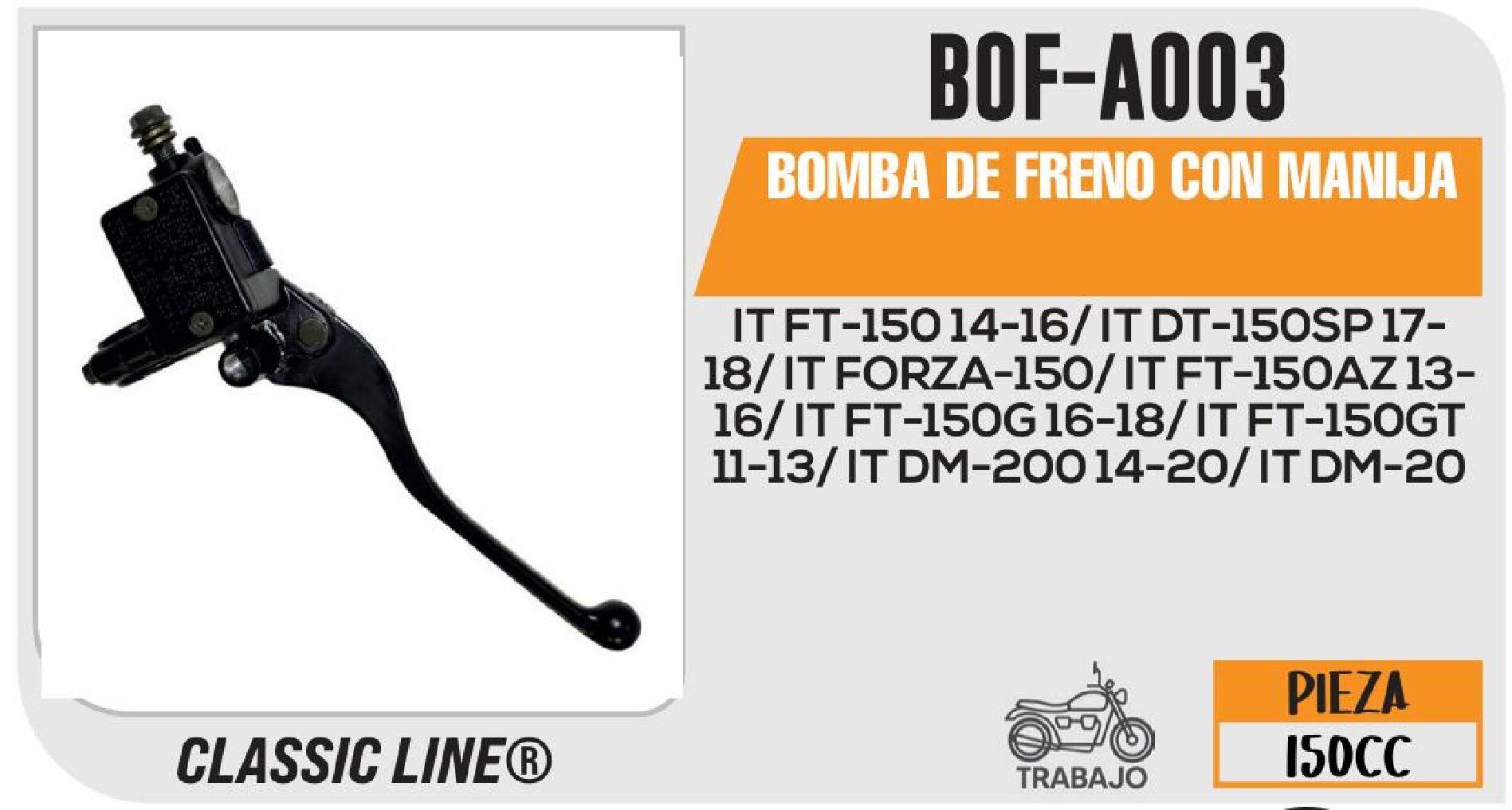 BOMBA DE FRENO CON MANIJA / BOF-A003