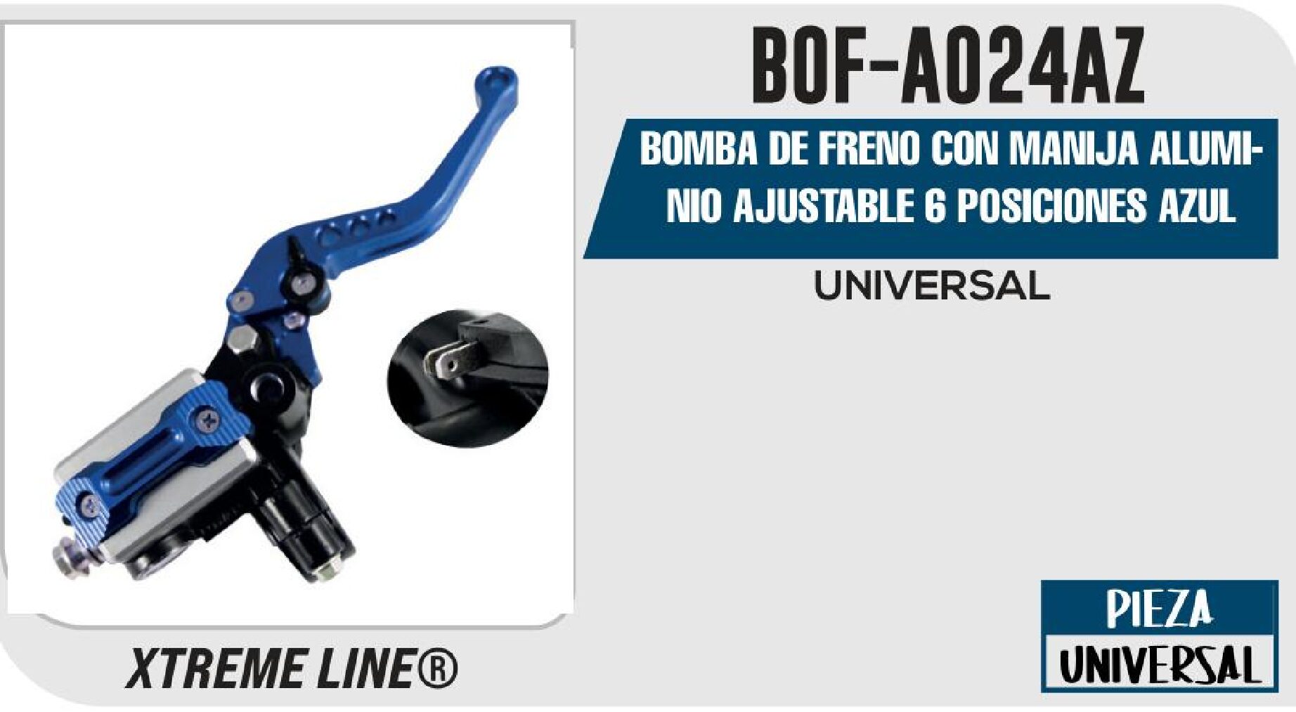 BOMBA DE FRENO CON MANIJA ALUMINIO AJUSTABLE 6 POSICIONES AZUL / BOF-A024AZ