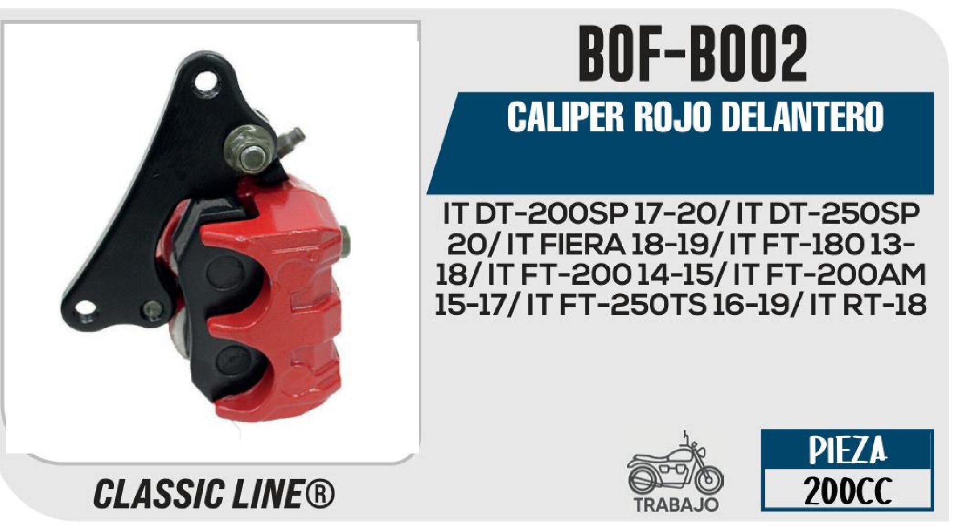 CALIPER ROJO DELANTERO / BOF-B002