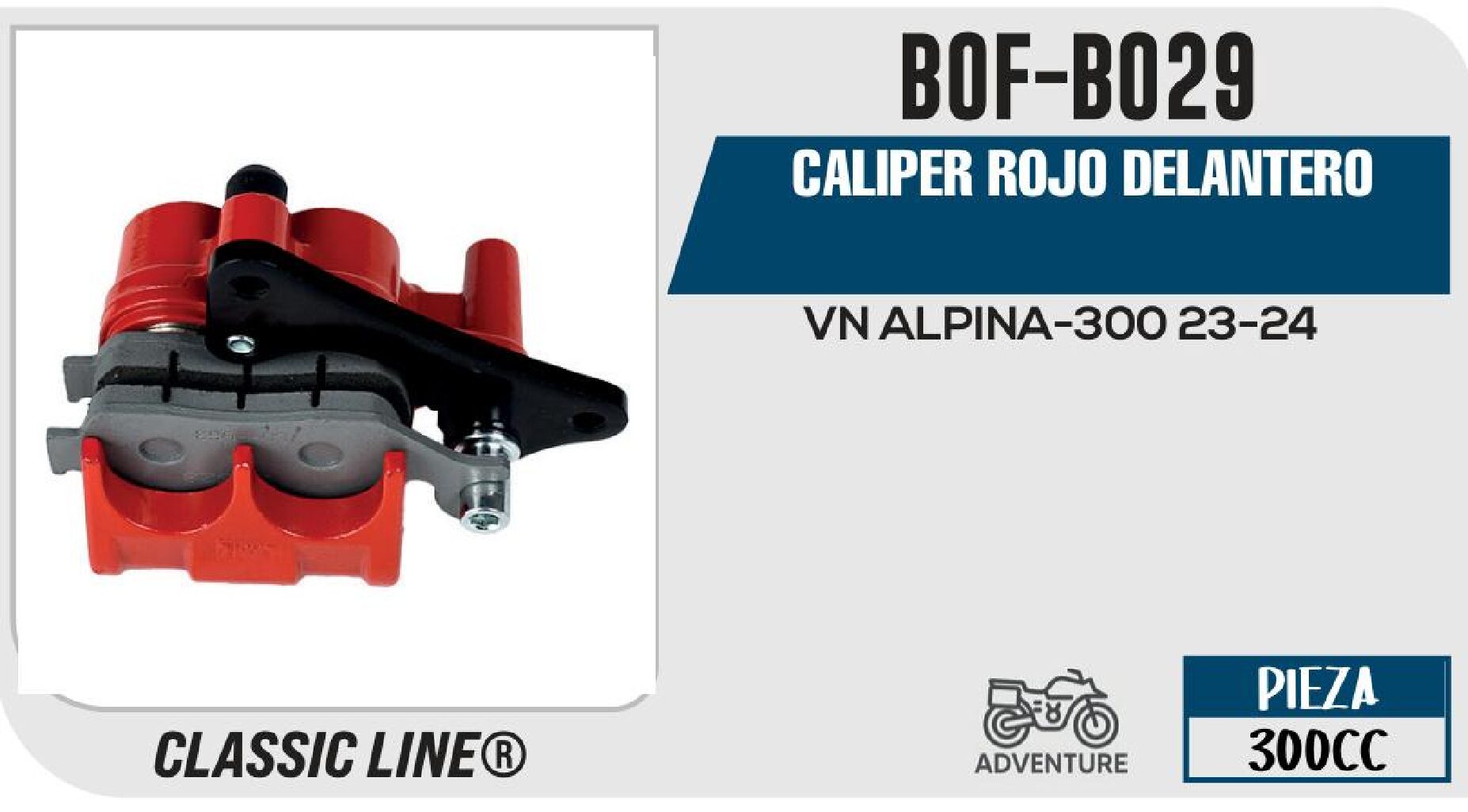 BIKERS - CALIPER ROJO DELANTERO / BOF-B029