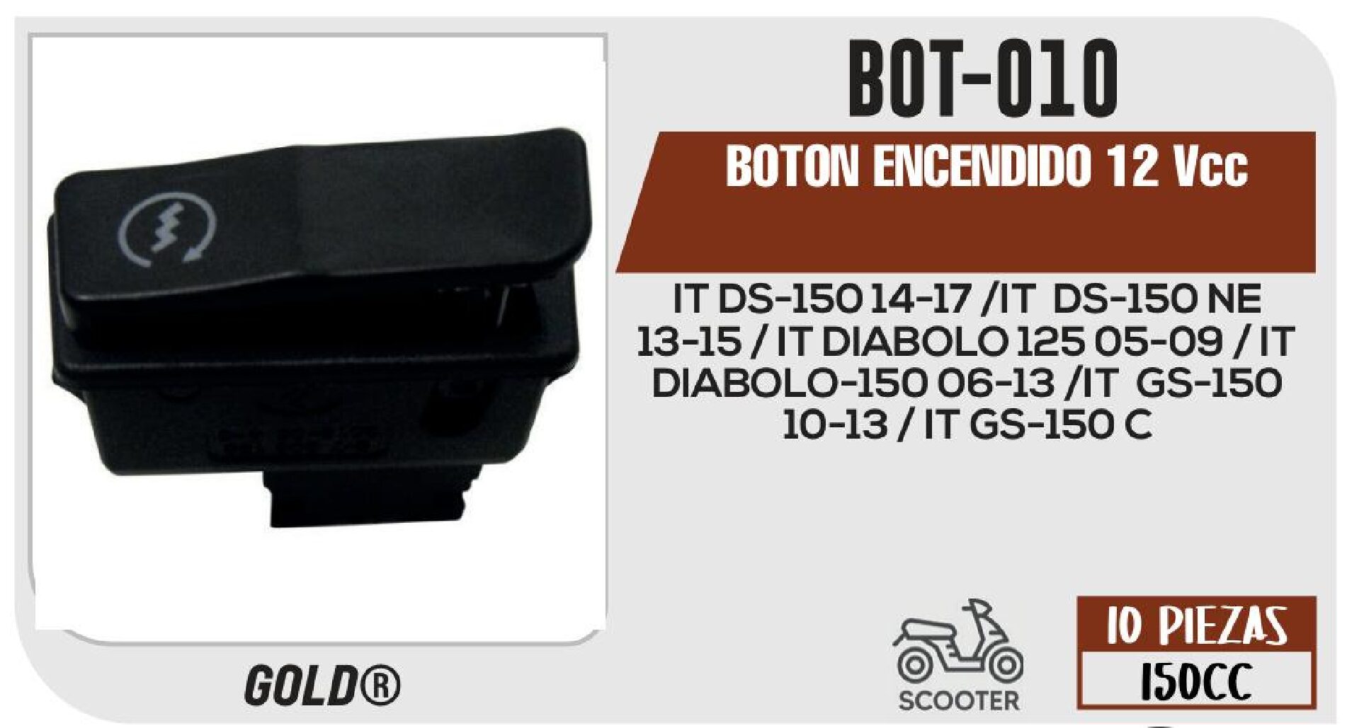 BOTON ENCENDIDO 12 Vcc / BOT-010