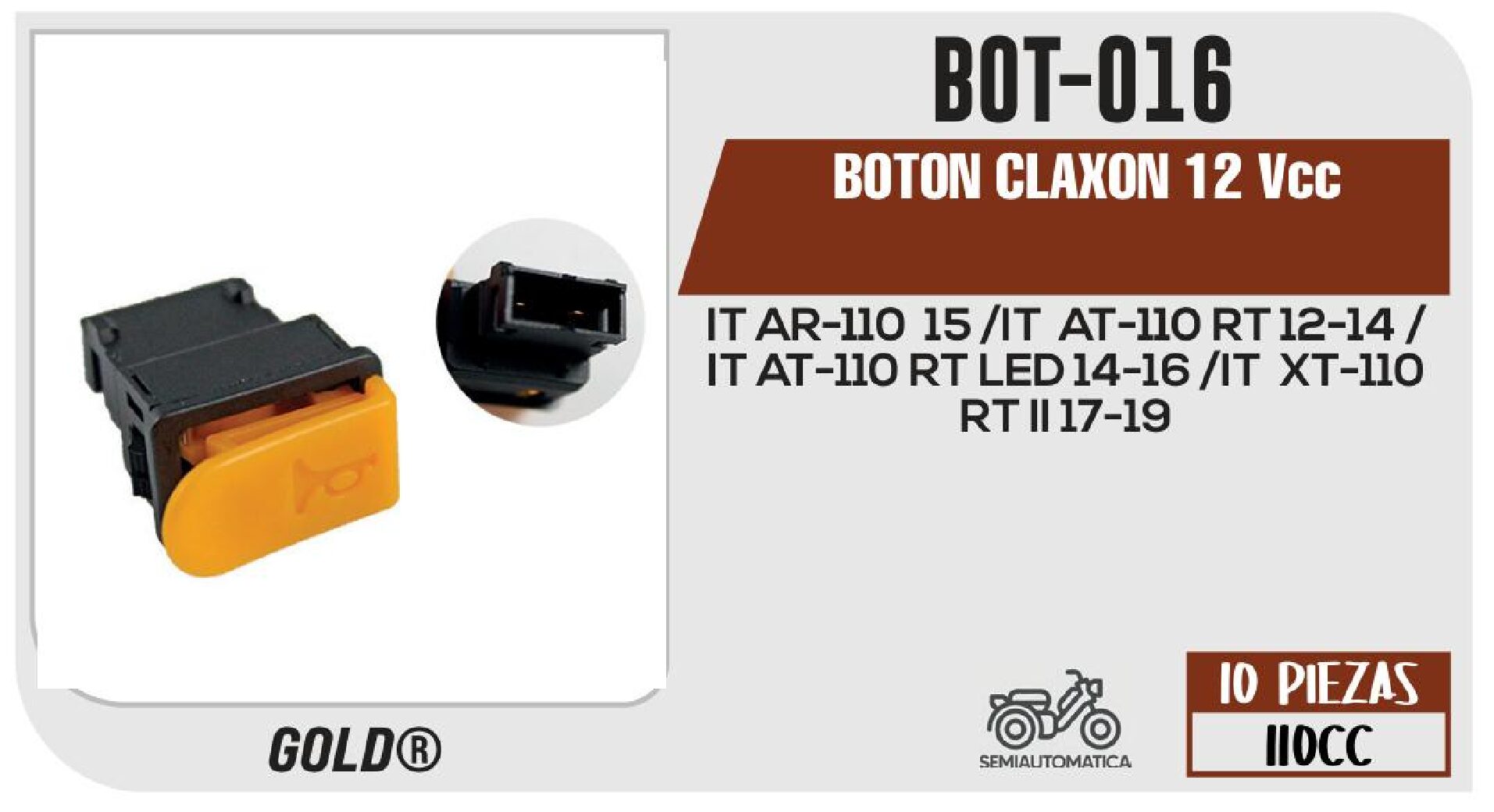BOTON CLAXON 12 Vcc / BOT-016