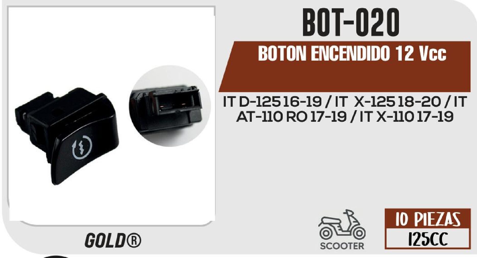 BOTON ENCENDIDO 12 Vcc / BOT-020